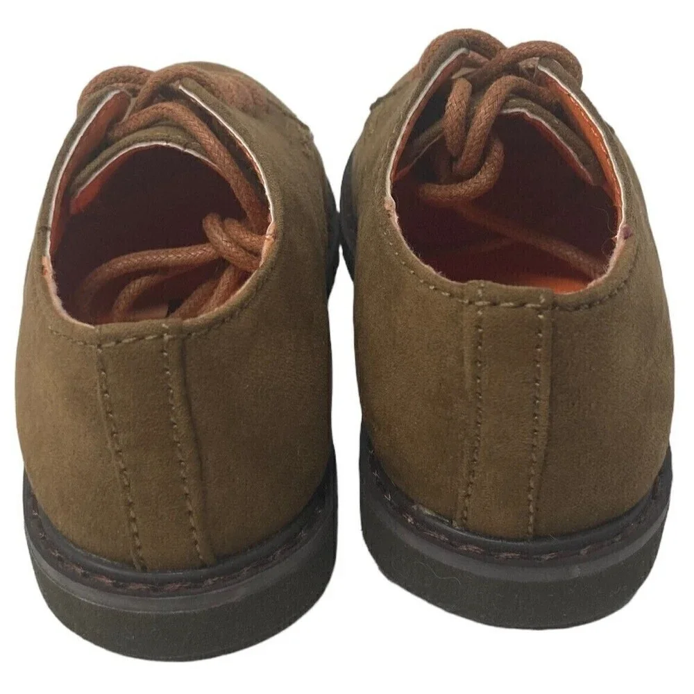 NEW Cole Haan Lil Shane Boys Size 7 US Cognac Brown Faux Suede Oxfords 23.5 EU